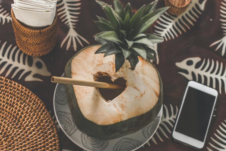 Each and every coconut bowl is a one-of-a-kind gift from nature. Our coconut bowls and eco-products are repurposed into a unique vessel that turns a meal into a work of art. We sustainable source all of our products like bamboo straws and repurposed wood.