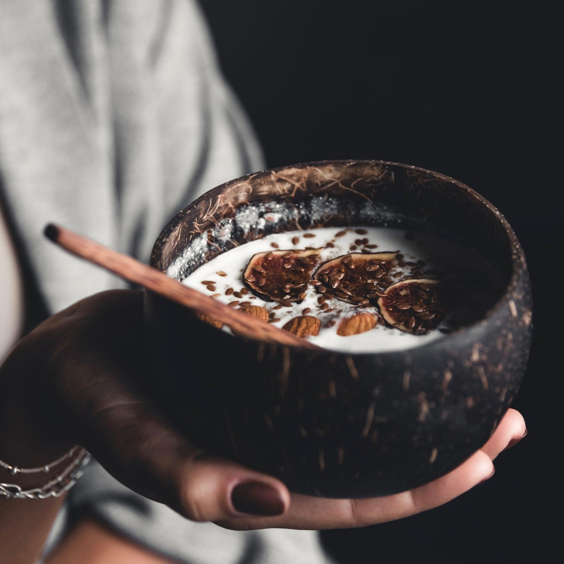 Original Organic Coconut Bowl | Smooth | incl. Boho Spoon - Coco Bowls | Organic Coconut Bowls | Bamboo Straws | Zero Waste Goods