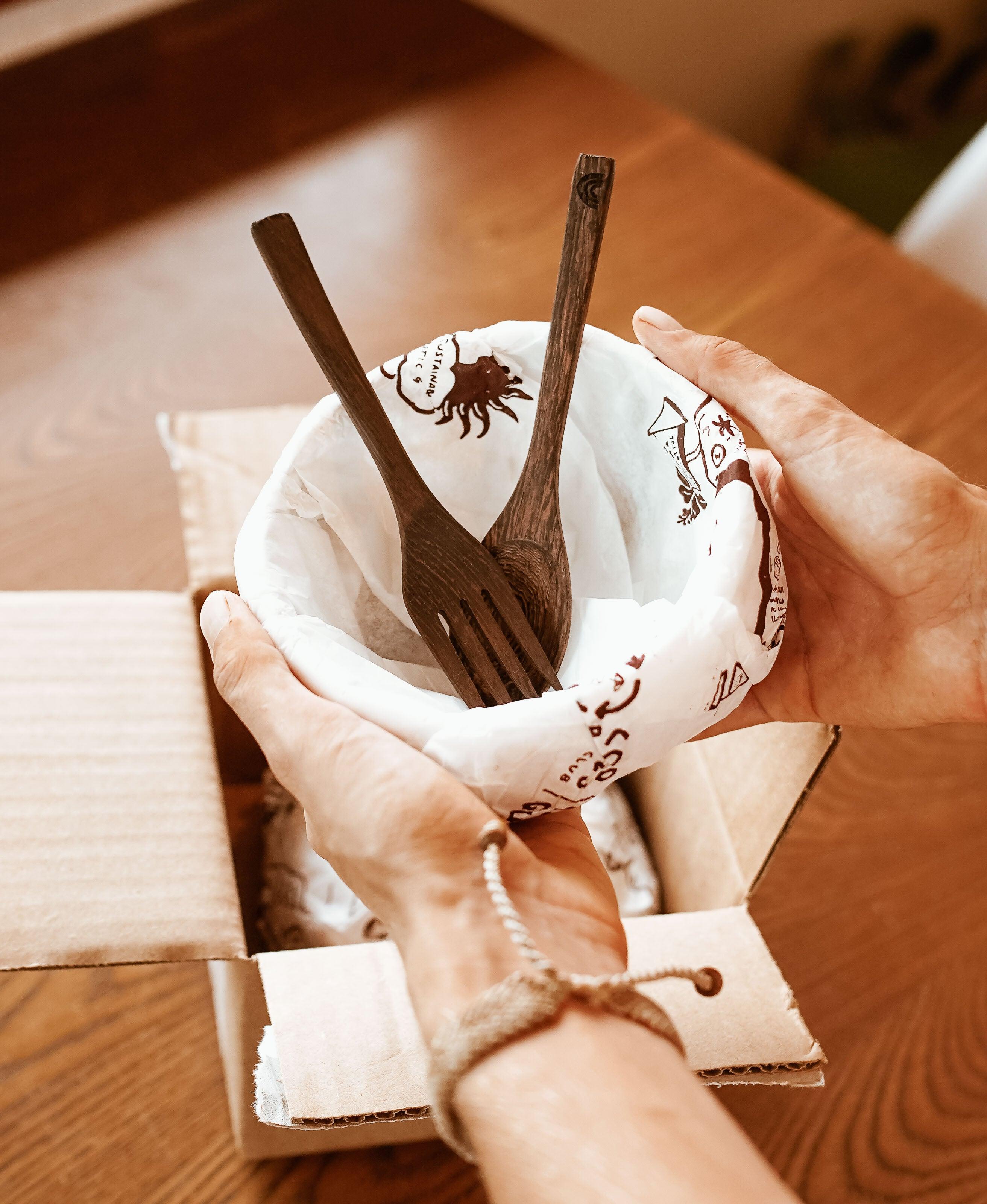 DIY Coconut | Natural Coconut Bowl | incl. (1) Dark Boho Spoon - Coco Bowls | Organic Coconut Bowls | Bamboo Straws | Zero Waste Goods