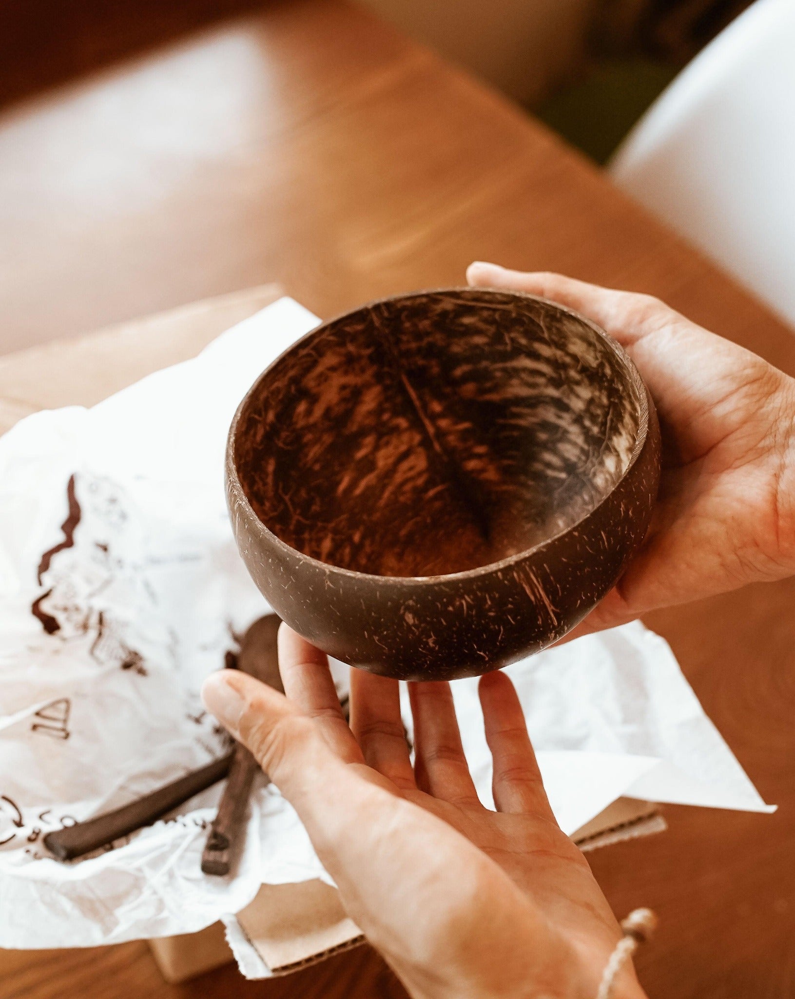 Original Organic Coconut Bowl | Smooth | incl. Boho Spoon - Coco Bowls | Organic Coconut Bowls | Bamboo Straws | Zero Waste Goods
